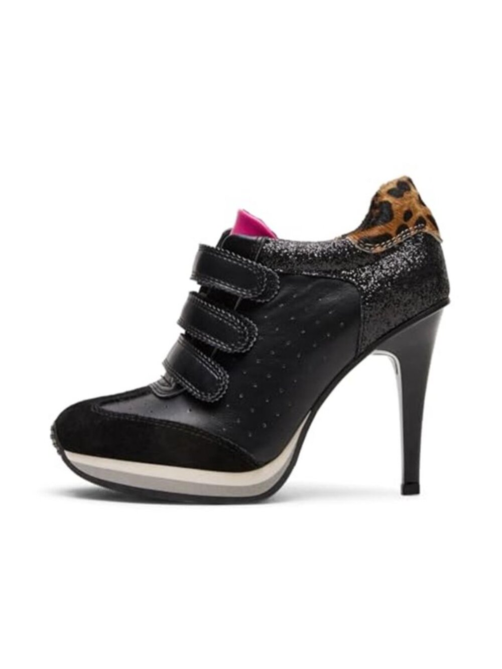 Women's High Heel Suede Dressy Round T-Toe Sneaker Heels